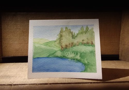 Watercolor pencil Landscape Notecard (Blank inside)